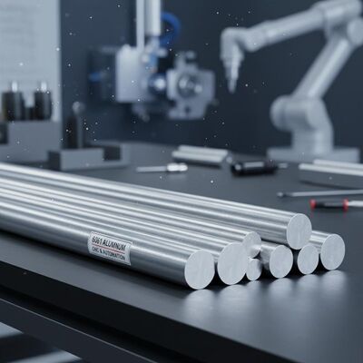 Traitement thermique de la tige d'aluminium 6061 T6 à l'usinage CNC solide