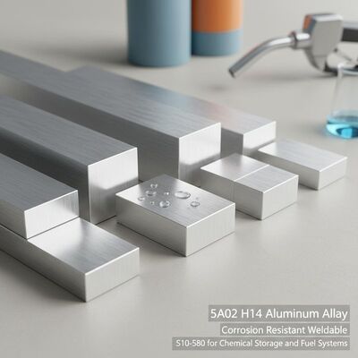 5A02 H14 Barre carrée en alliage d'aluminium - soudable résistant à la corrosion S10-S80 pour les systèmes de stockage et de carburant chimiques