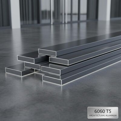 6060 T5 Barre plate en aluminium de qualité architecturale avec une finition anodisante supérieure pour les cadres de portes de fenêtres et les murs de rideau