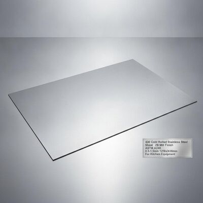 430 tôle en acier inoxydable avec finition de fraisage 2B 0,5-1,5 mm épaisseur et 1219x2438 mm Taille pour équipement de cuisine