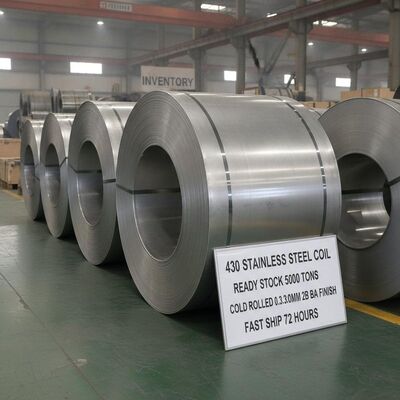 430 bobines en acier inoxydable avec 5000 tonnes de stock prêt et 72 heures de transport rapide en 2B BA Finition