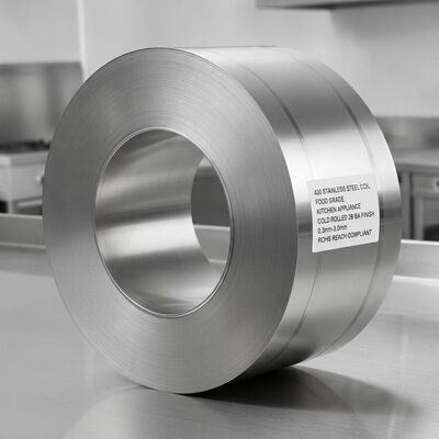 430 bobine en acier inoxydable de qualité alimentaire conforme à la norme ROHS REACH 0,3 mm-3,0 mm épaisseur 2B BA Finition pour appareils de cuisine