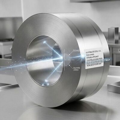 Bobine d'acier inoxydable 430 de qualité alimentaire avec finition 2B BA et largeur personnalisée pour la coutellerie et la vaisselle