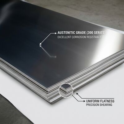Corrosion-Resistant 304 Stainless Steel Sheet with Chromium Nickel Alloy and 2B BA Finish