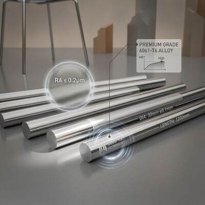 Barre ronde en aluminium forgé 6061 de grand diamètre pour usinage CNC robuste