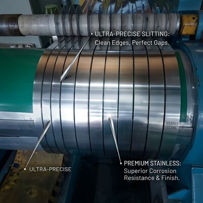 Bande décorative réfléchissante en bobine d'acier inoxydable 304 poli 8K