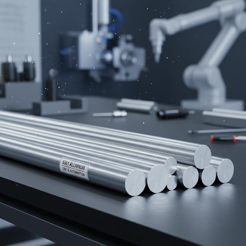 Traitement thermique de la tige d'aluminium 6061 T6 à l'usinage CNC solide