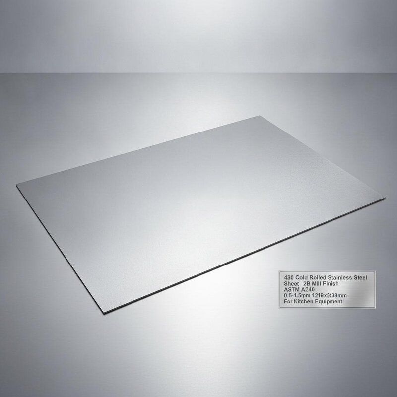 430 tôle en acier inoxydable avec finition de fraisage 2B 0,5-1,5 mm épaisseur et 1219x2438 mm Taille pour équipement de cuisine