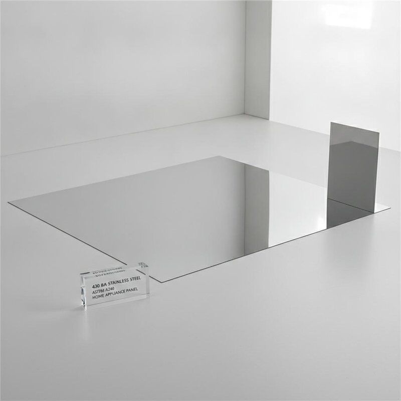 430 BA Feuille d'acier inoxydable avec finition BA épaisseur 0.3-1.0mm et taille 1000x2000mm pour panneaux d'appareils électroménagers